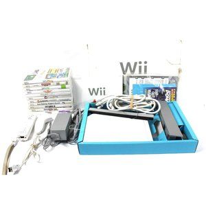 Nintendo Wii Console RVL-001 Gamecube Compatible Complete in Box CIB + 11 Games